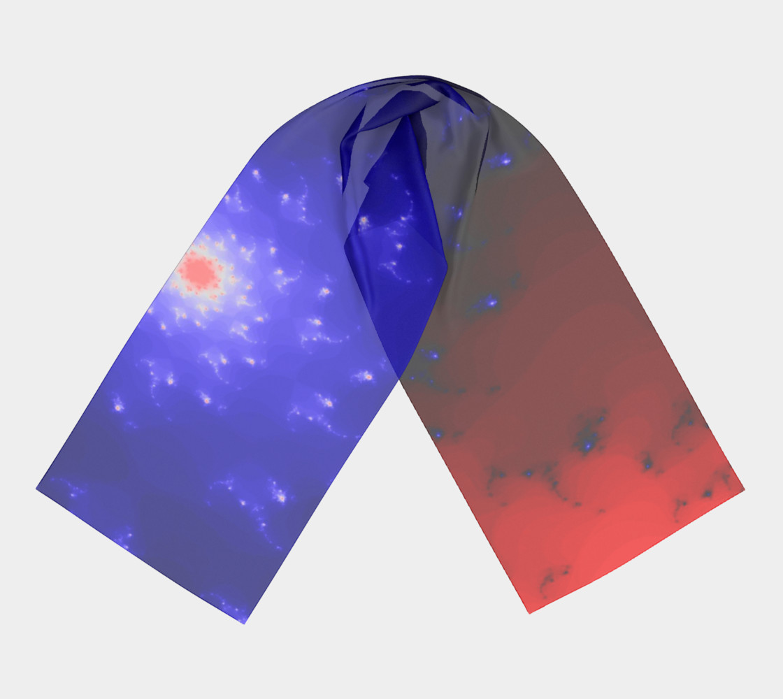Blue and Red Burst of Light Long Scarf preview #3