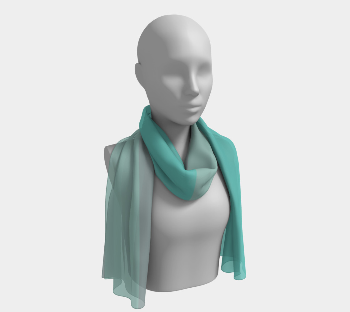 Grey with Teal Accents Long Scarf preview #1