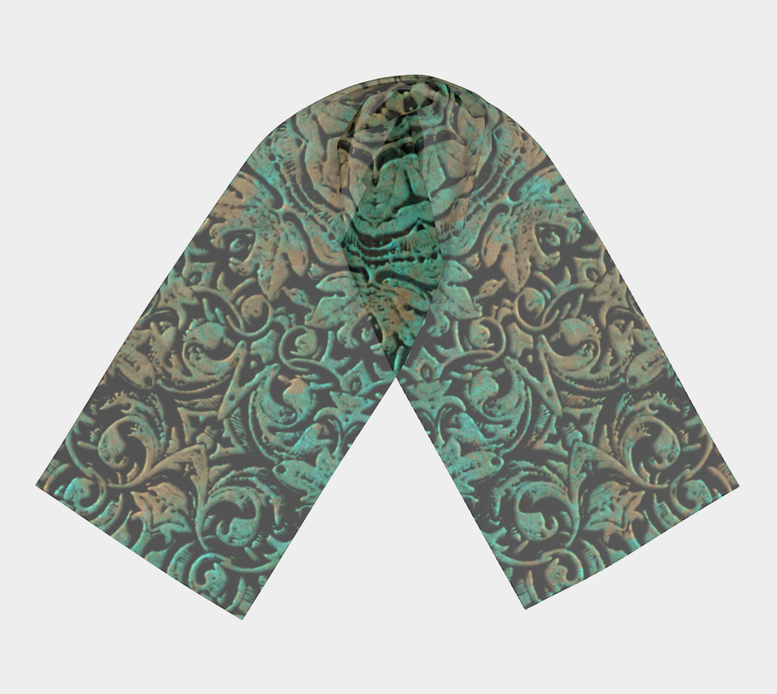 Vintage Floral copper Patina Long Scarf preview #3