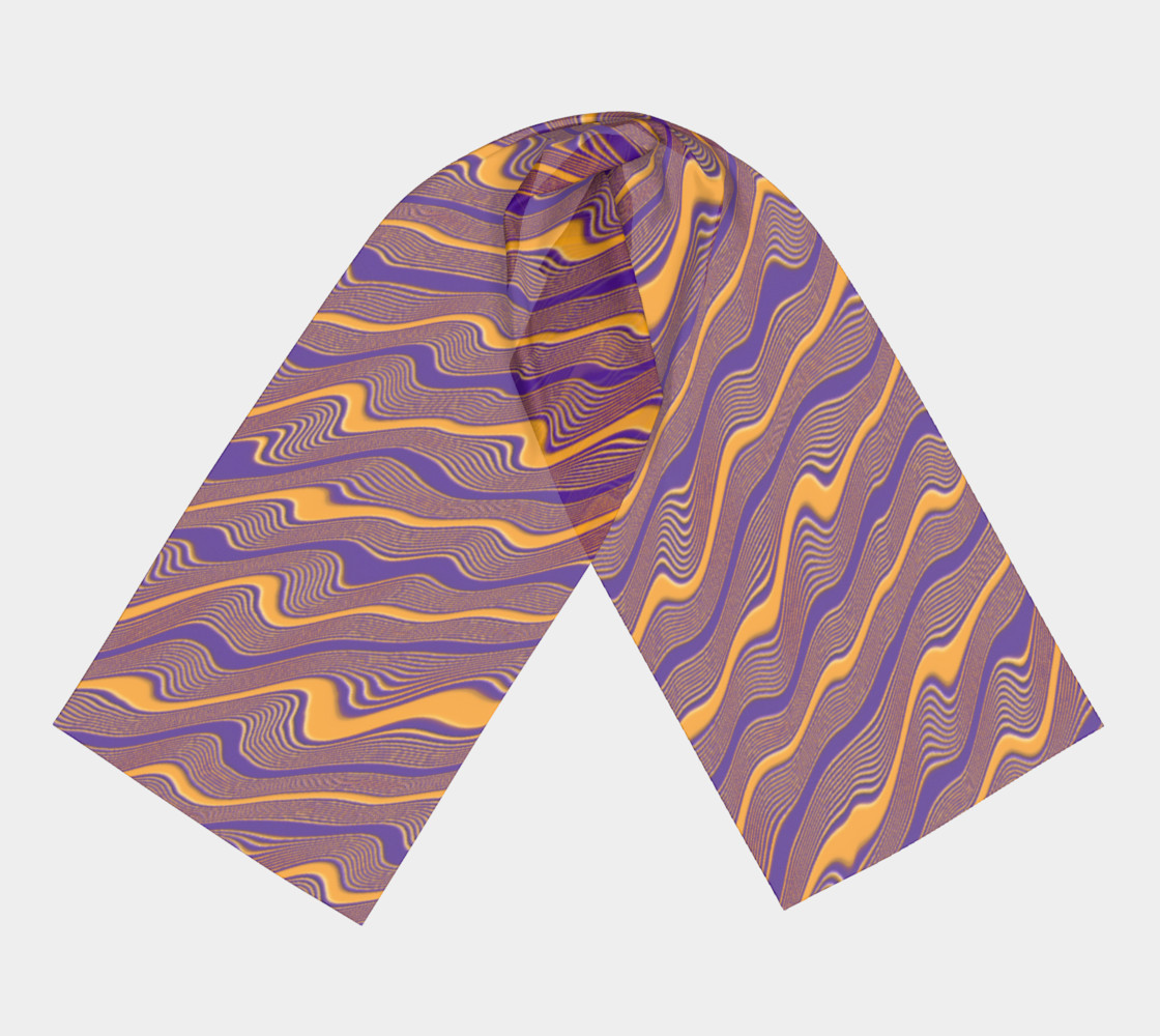 Orange and Purple Crazy Stripes Long Scarf preview #3