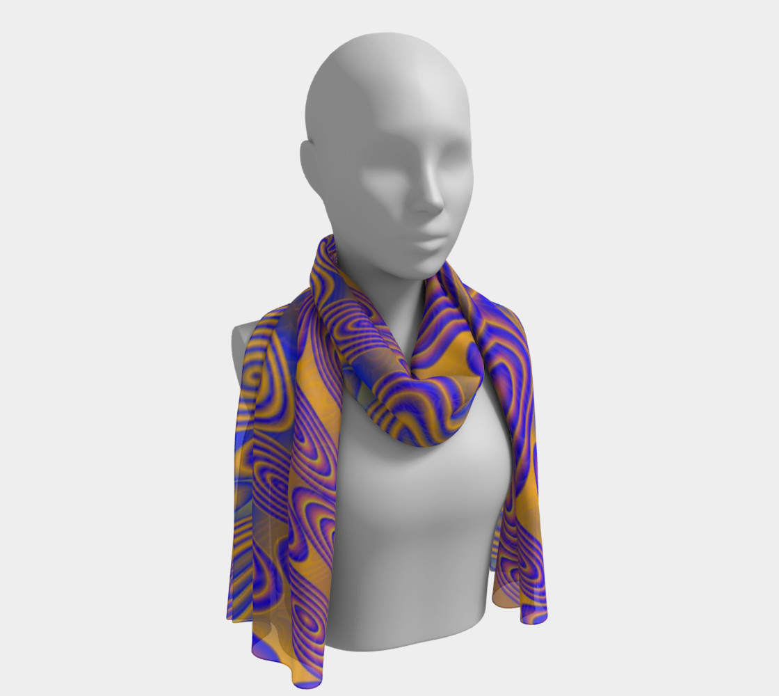 Blue and Yellow Dotted Twist Long Scarf preview #1