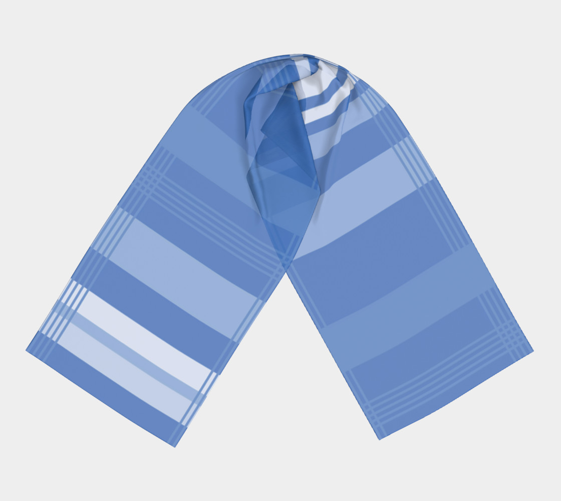 Blue Plaid Long Scarf preview #3