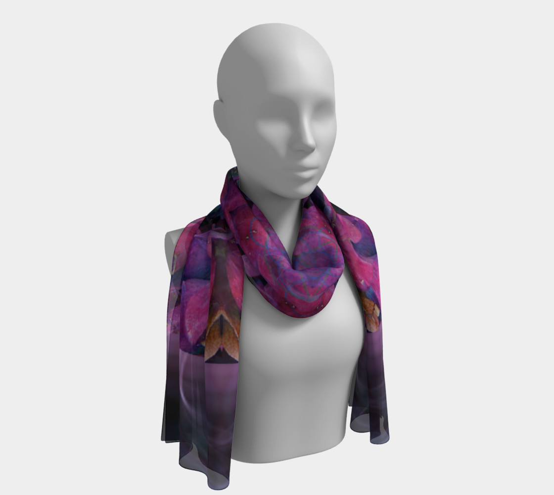 Long Hydrangea Silk Scarf preview #1