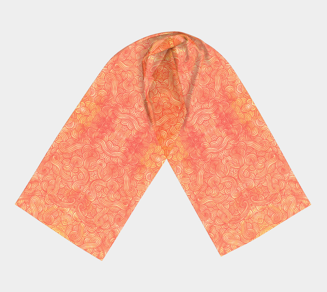 Orange and red swirls doodles Long Scarf preview #3