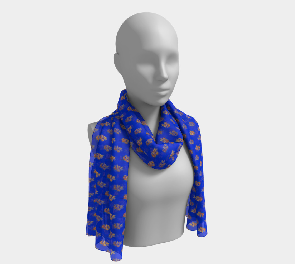Forsythia At Noon in Royal Blue Long Scarf preview #1