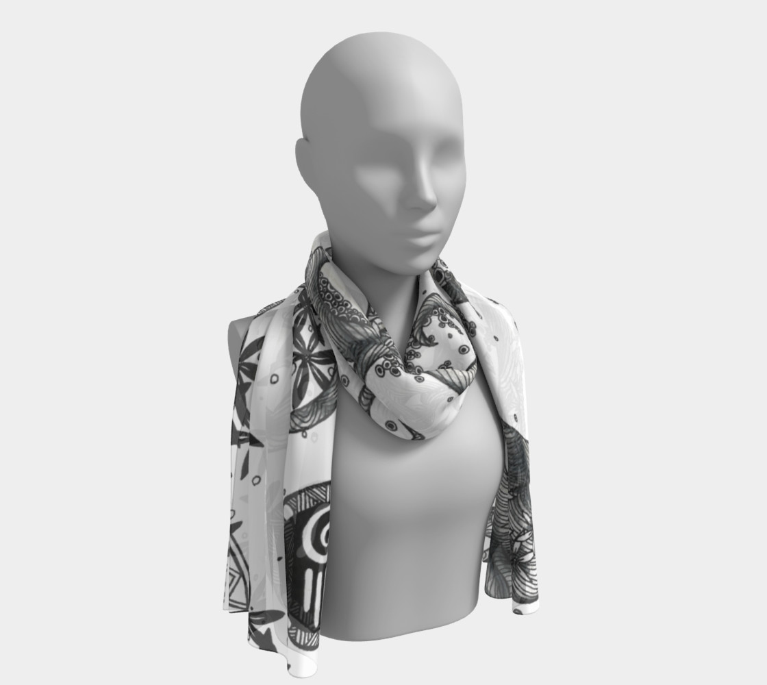 Sacred Tree - Long Silk Scarf 3D preview