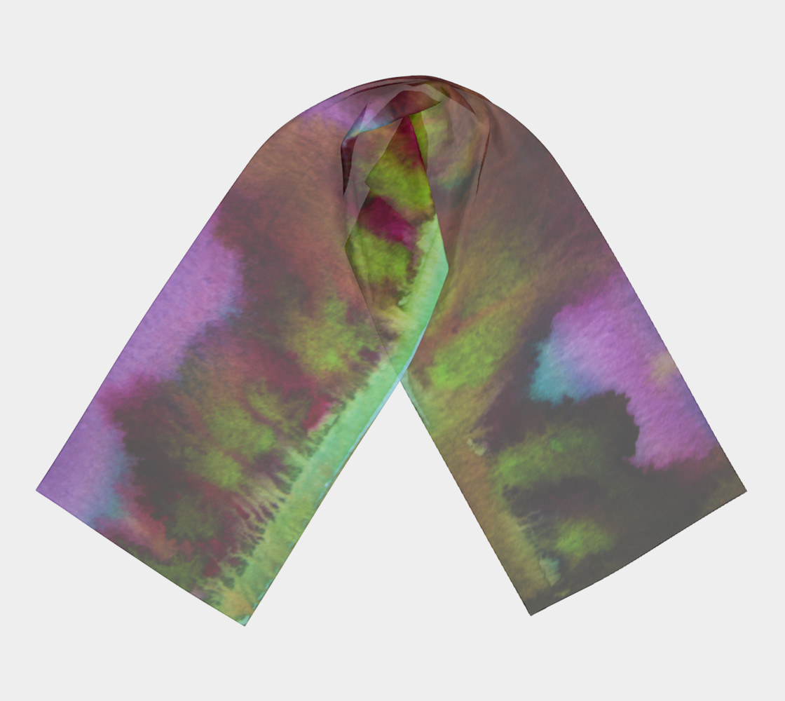 Vibrant Watercolor Long Scarf preview #3