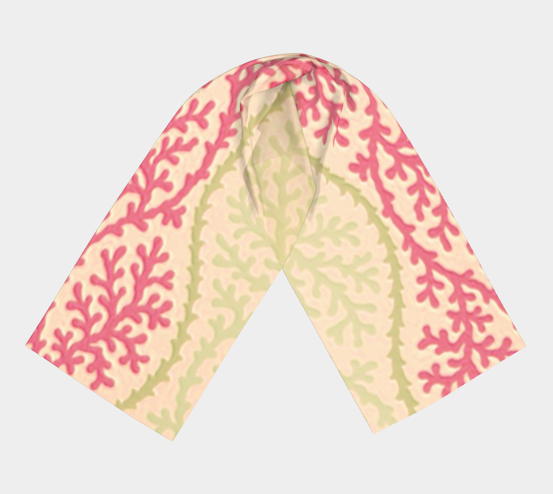 Pink and Citron Green Sea Coral Scarf preview #3