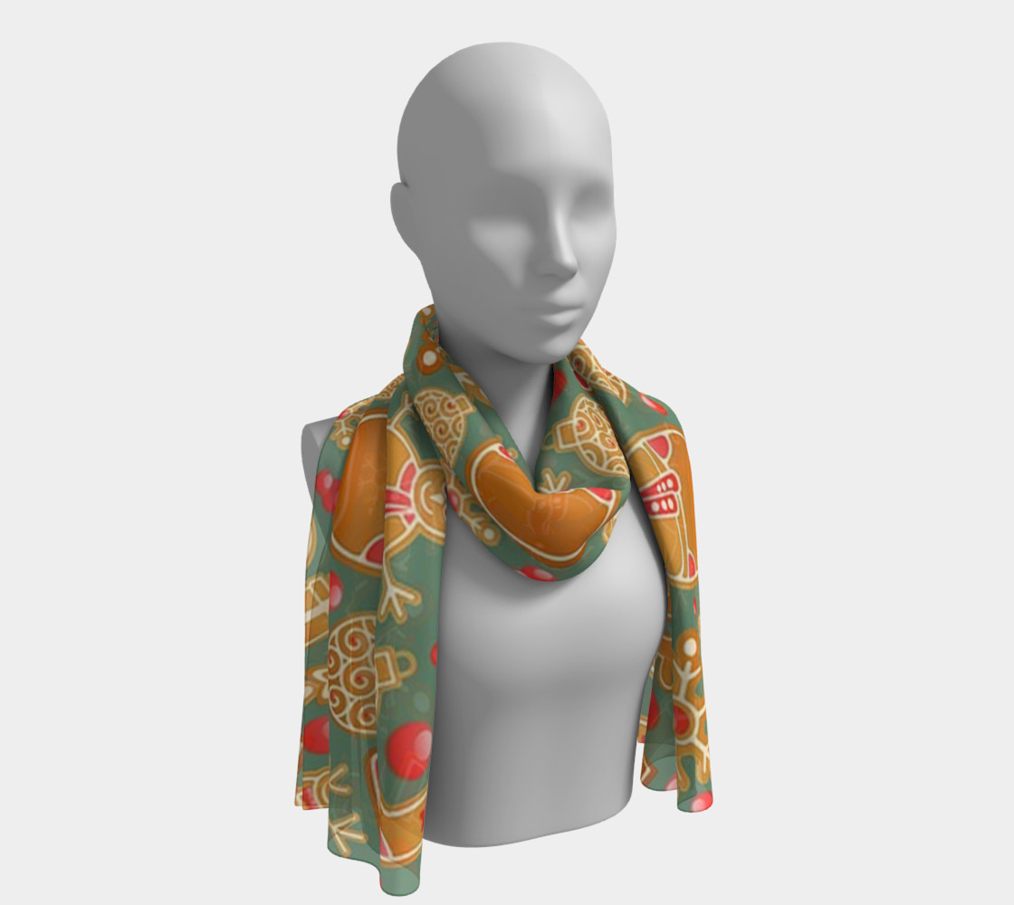 Christmas Gingerbread long scarf preview #1