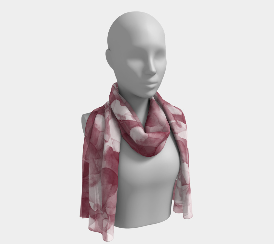 Aperçu de Magenta Leaves Scarf #1