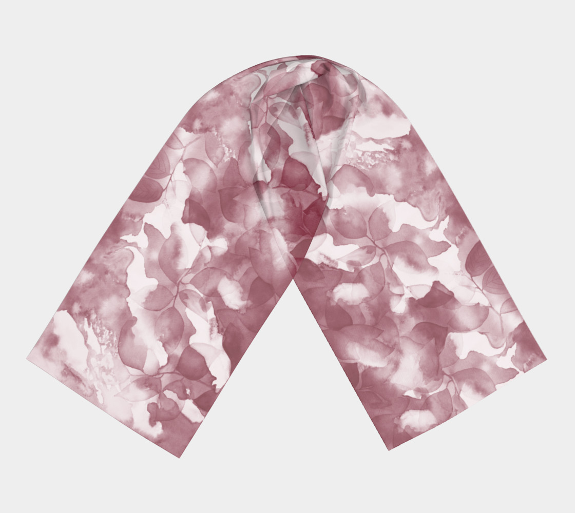 Aperçu de Magenta Leaves Scarf #3
