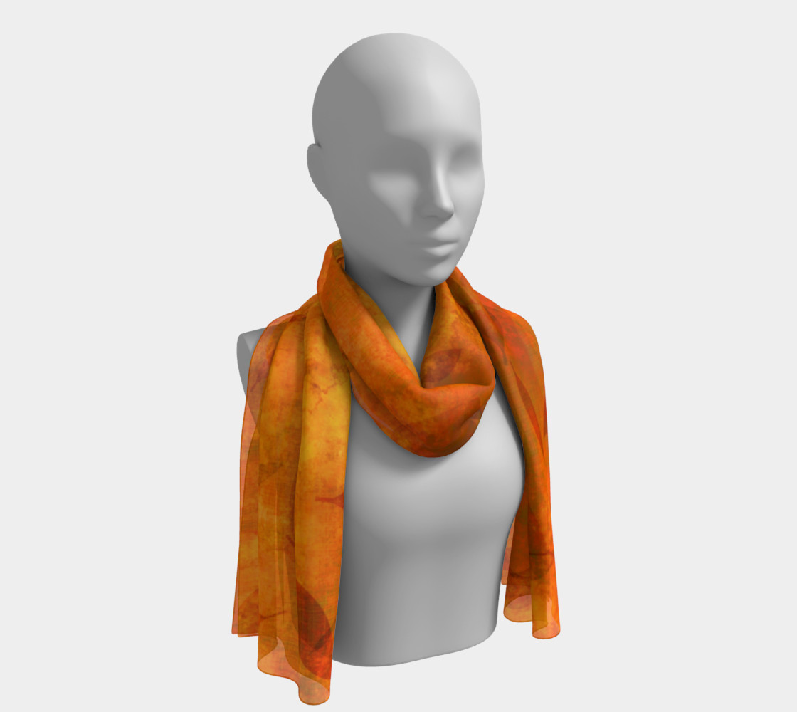 Fall Leaves on Fabric Long Scarf preview #1