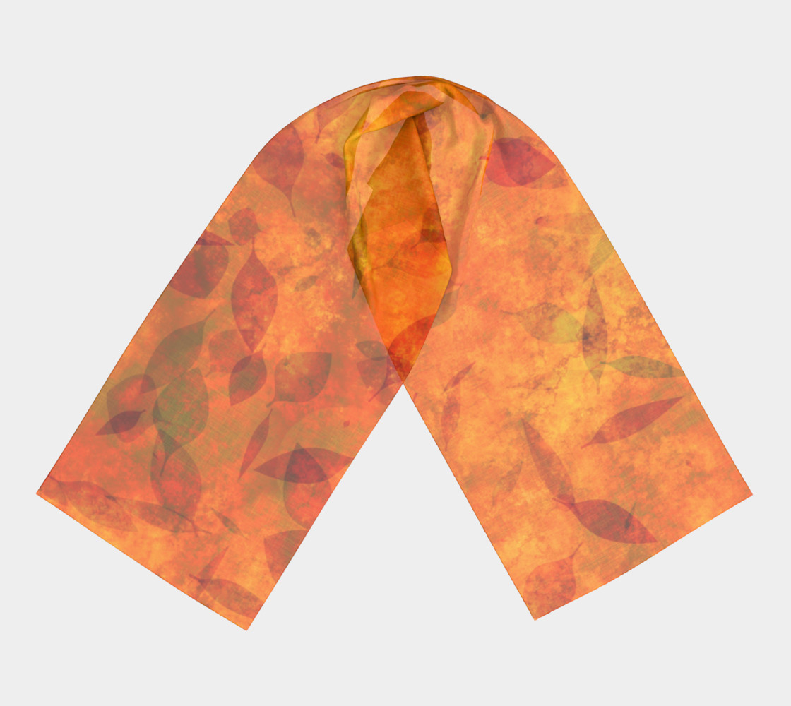Fall Leaves on Fabric Long Scarf preview #3