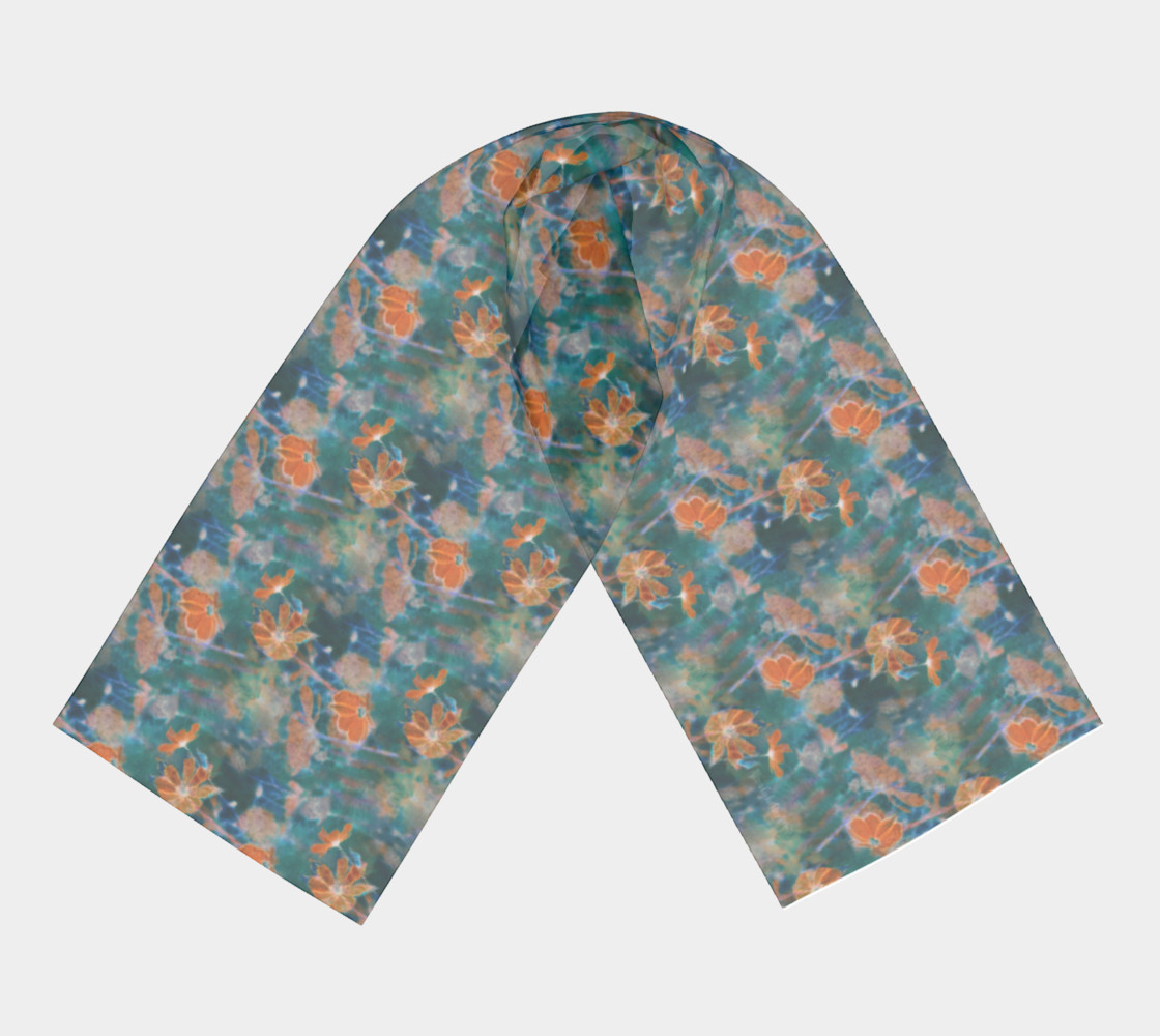 Long Scarf Orange Cosmos Garden preview #3