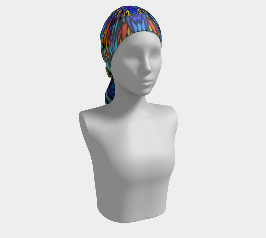 Blue floral scarf preview #2