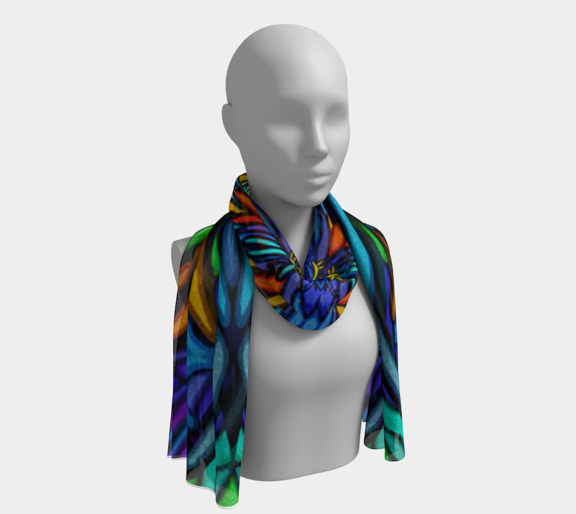 Blue floral scarf preview #1
