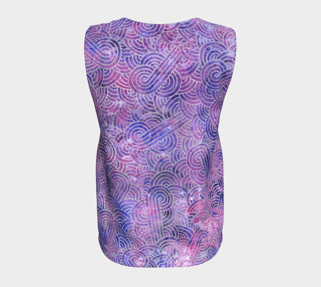 Purple and faux silver swirls doodles Loose Tank Top preview #6