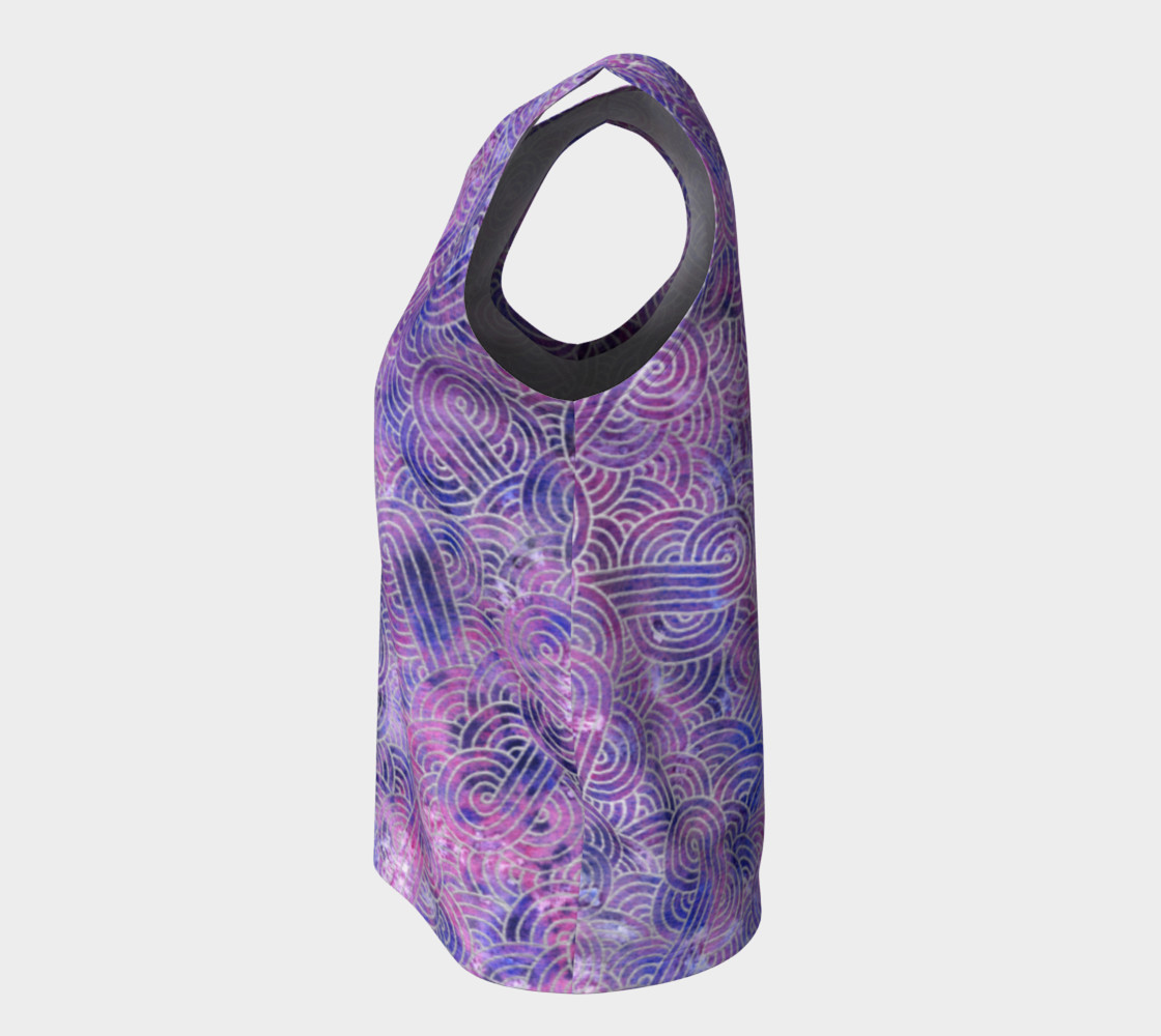Purple and faux silver swirls doodles Loose Tank Top thumbnail #8