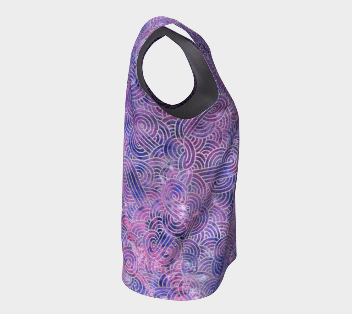 Purple and faux silver swirls doodles Loose Tank Top preview #8