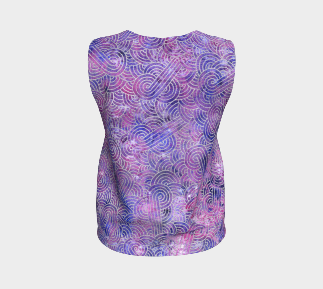Purple and faux silver swirls doodles Loose Tank Top thumbnail #3