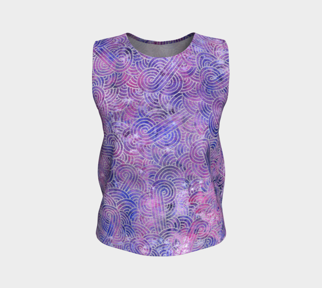 Purple and faux silver swirls doodles Loose Tank Top thumbnail #2
