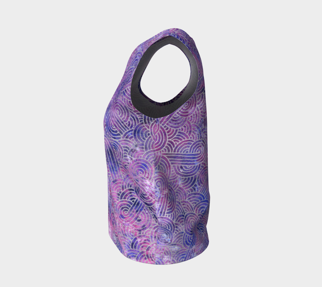 Purple and faux silver swirls doodles Loose Tank Top thumbnail #4