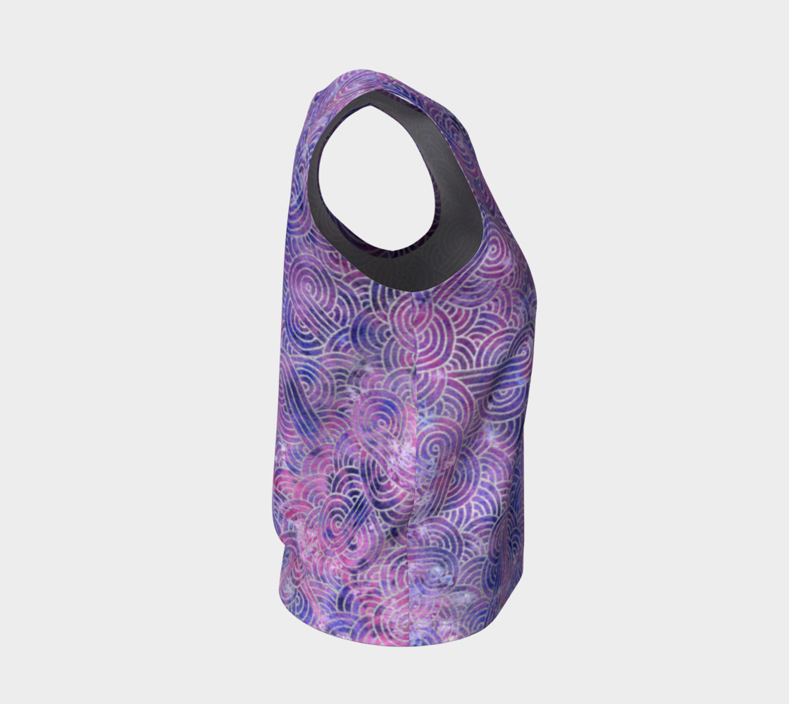 Purple and faux silver swirls doodles Loose Tank Top preview #4