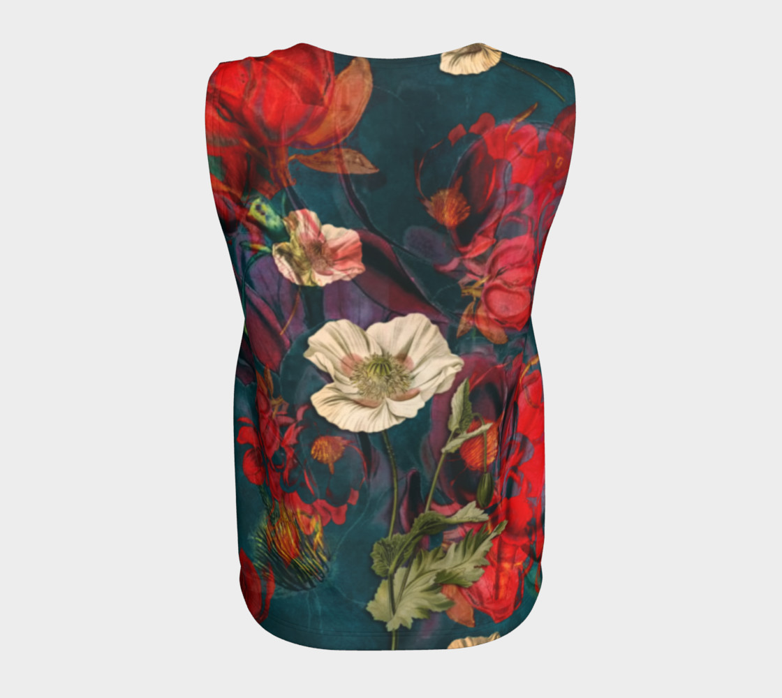 flowers red loose tank top preview #6