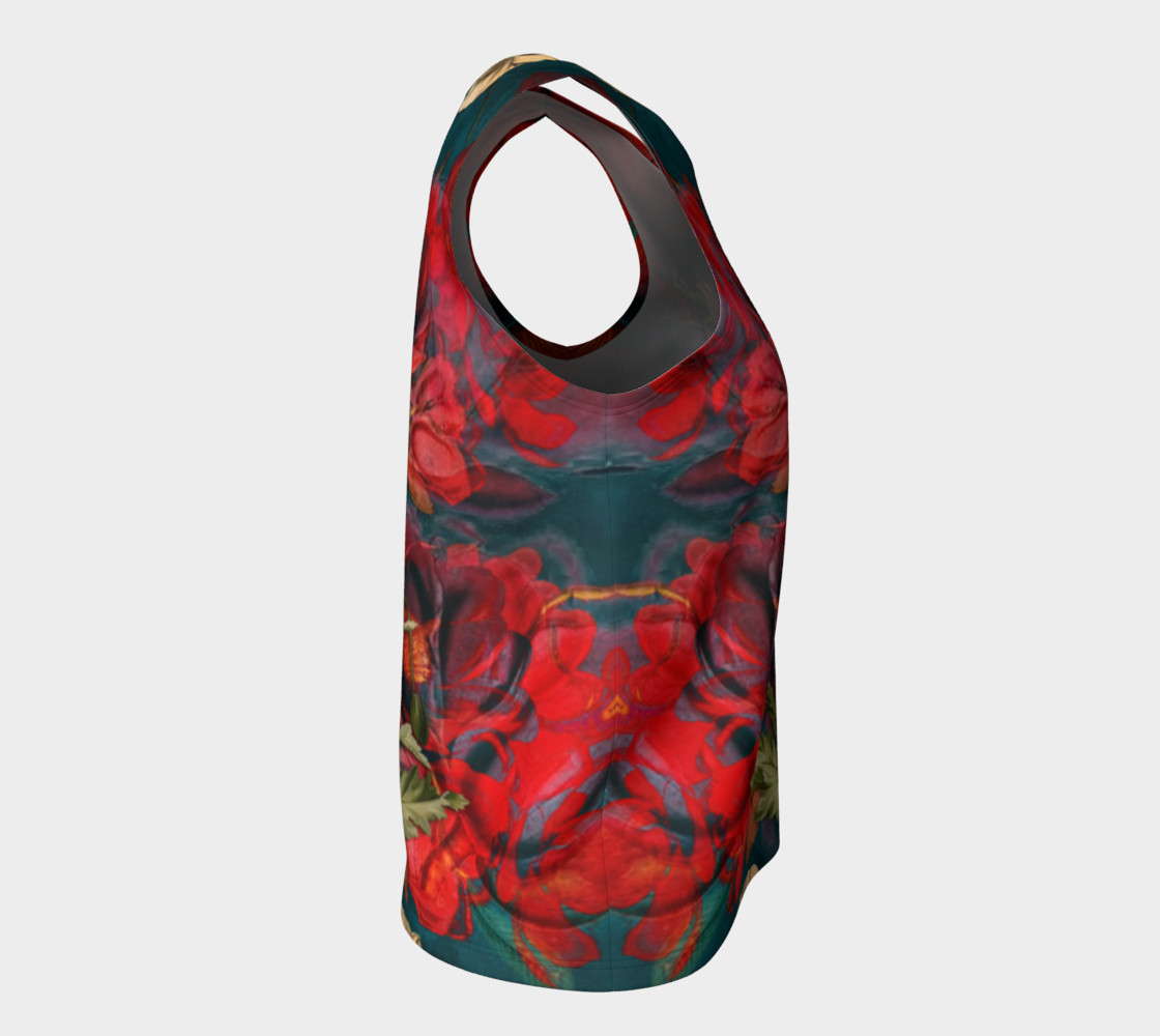 flowers red loose tank top preview #8