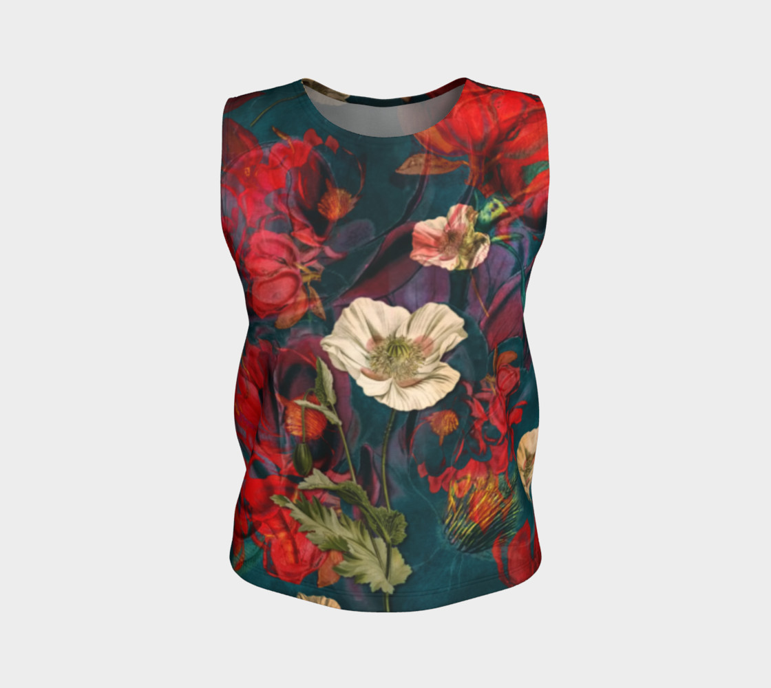 flowers red loose tank top preview #1