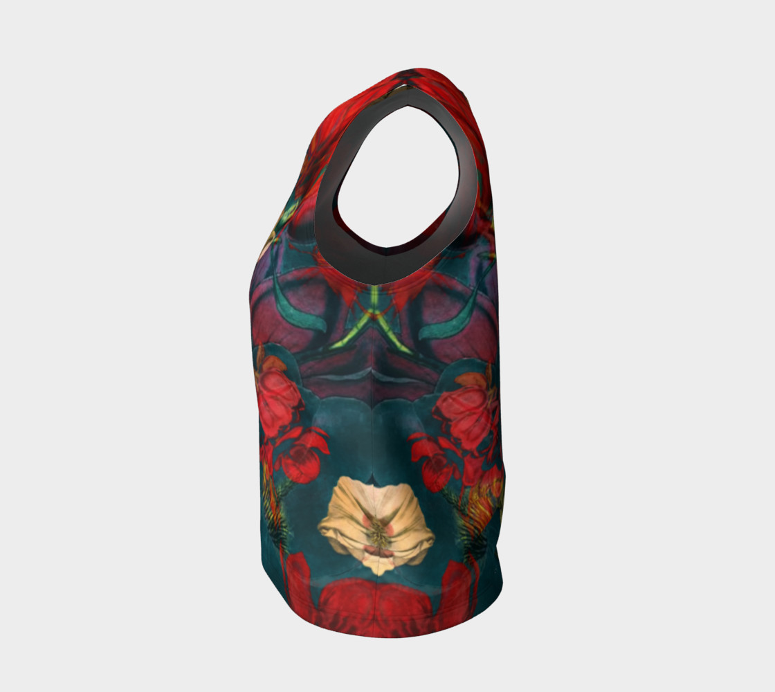 flowers red loose tank top preview #3