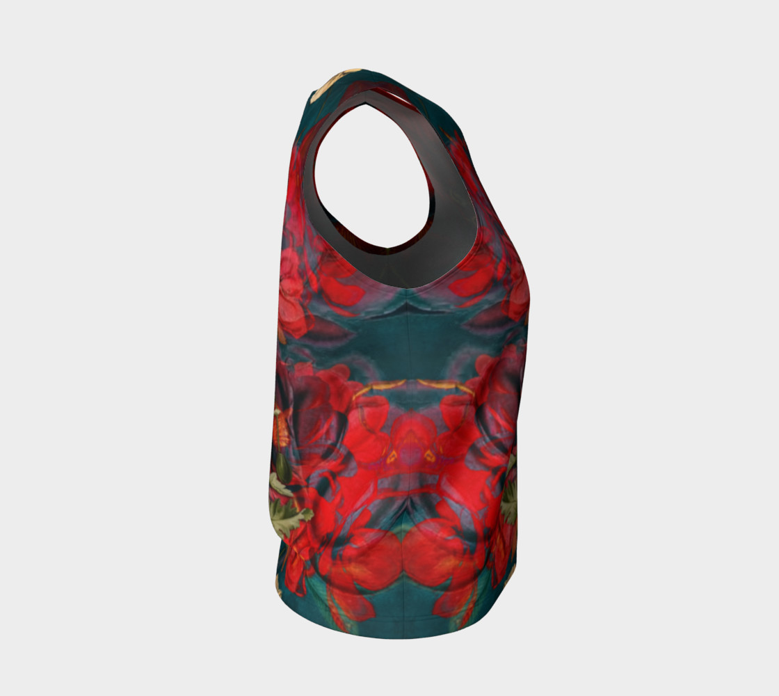 flowers red loose tank top preview #4