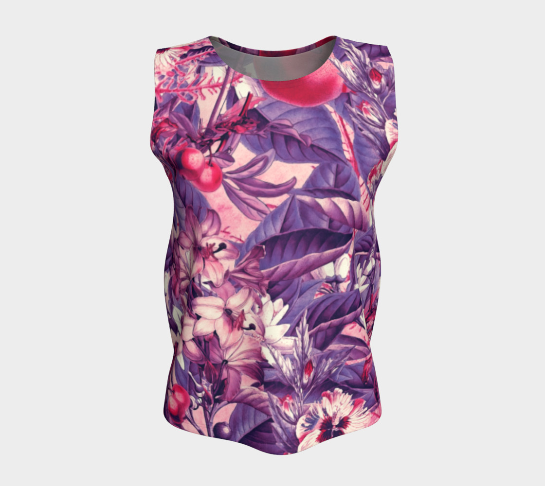 flowers purple loose tank top preview #5