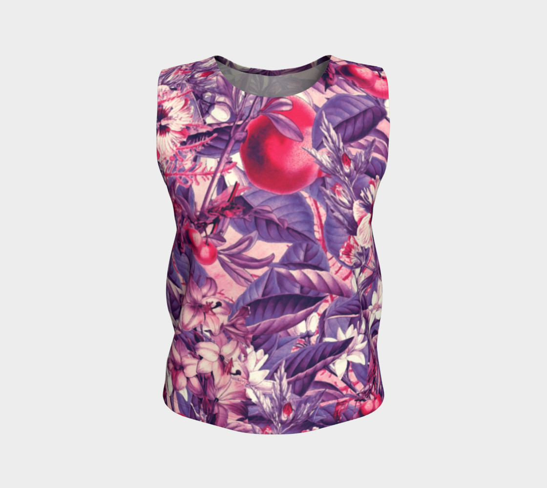 flowers purple loose tank top preview #1