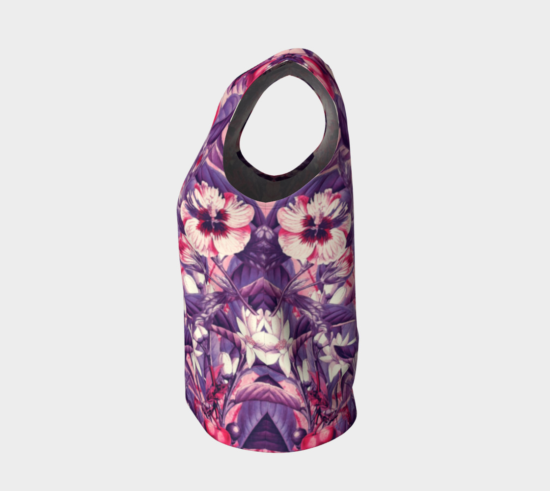 flowers purple loose tank top preview #3