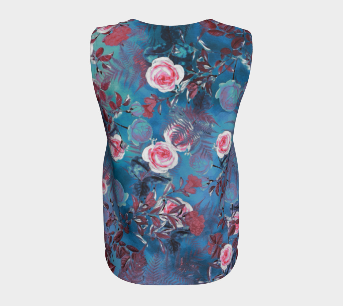 flowers blue loose tank top preview #6