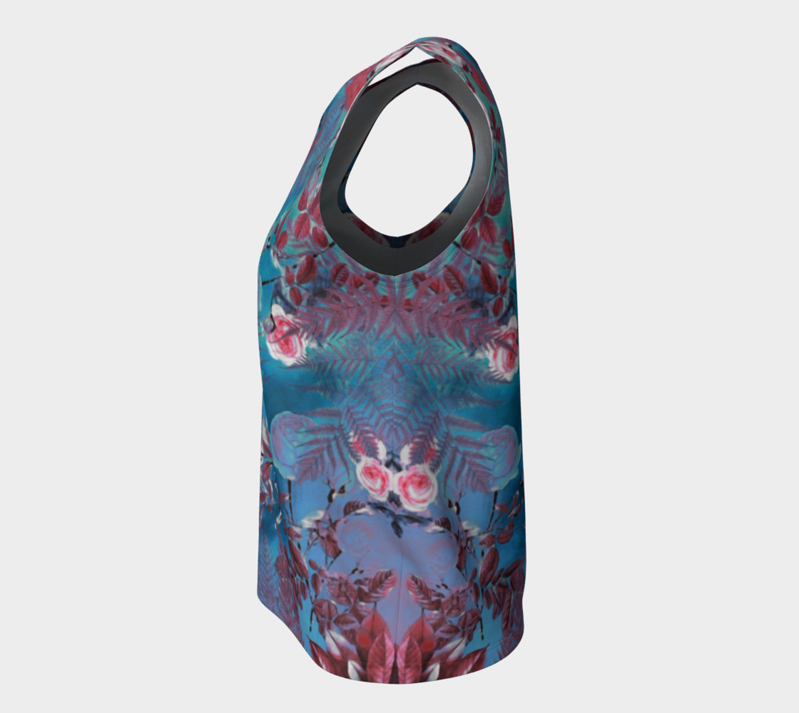 flowers blue loose tank top preview #7