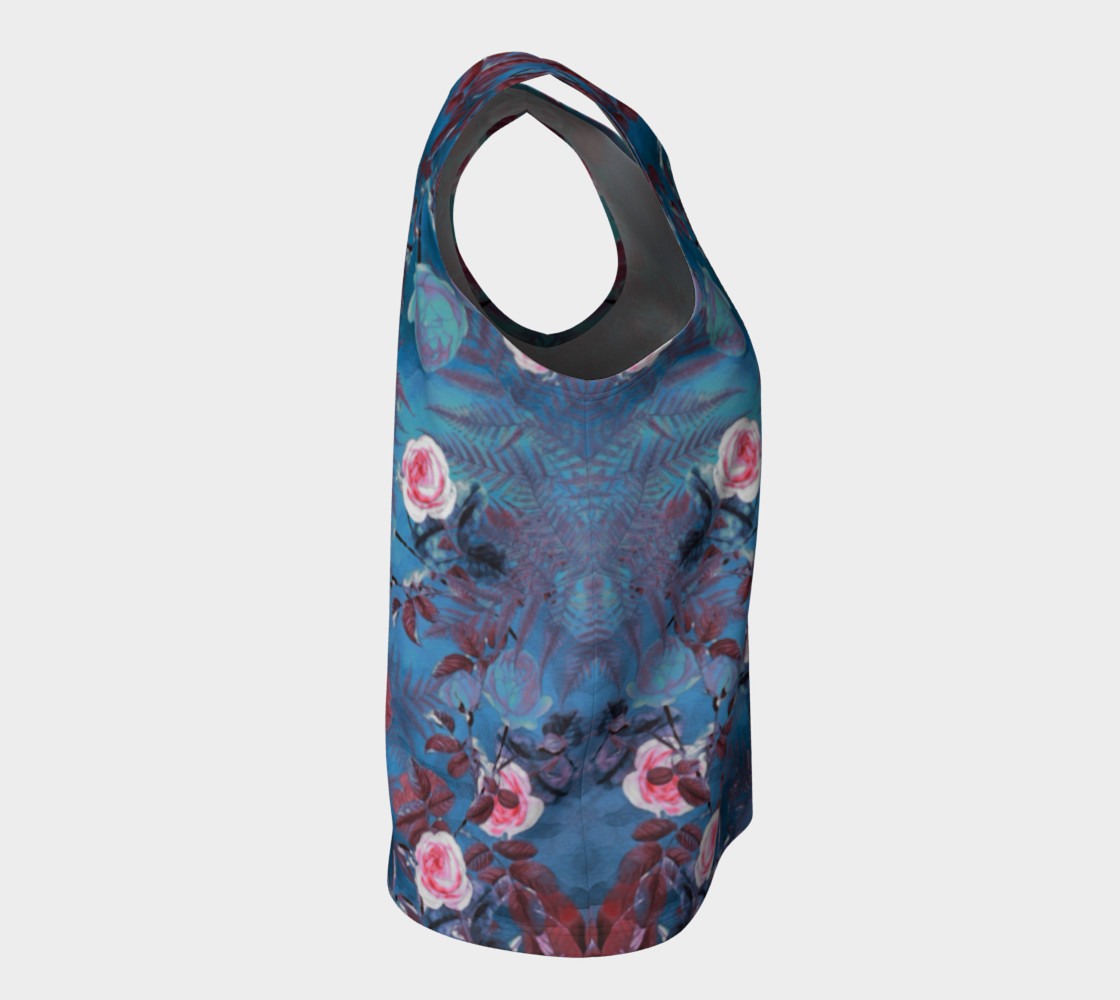 flowers blue loose tank top preview #8