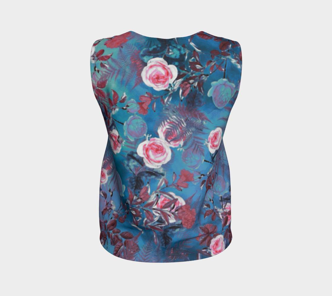 flowers blue loose tank top preview #2