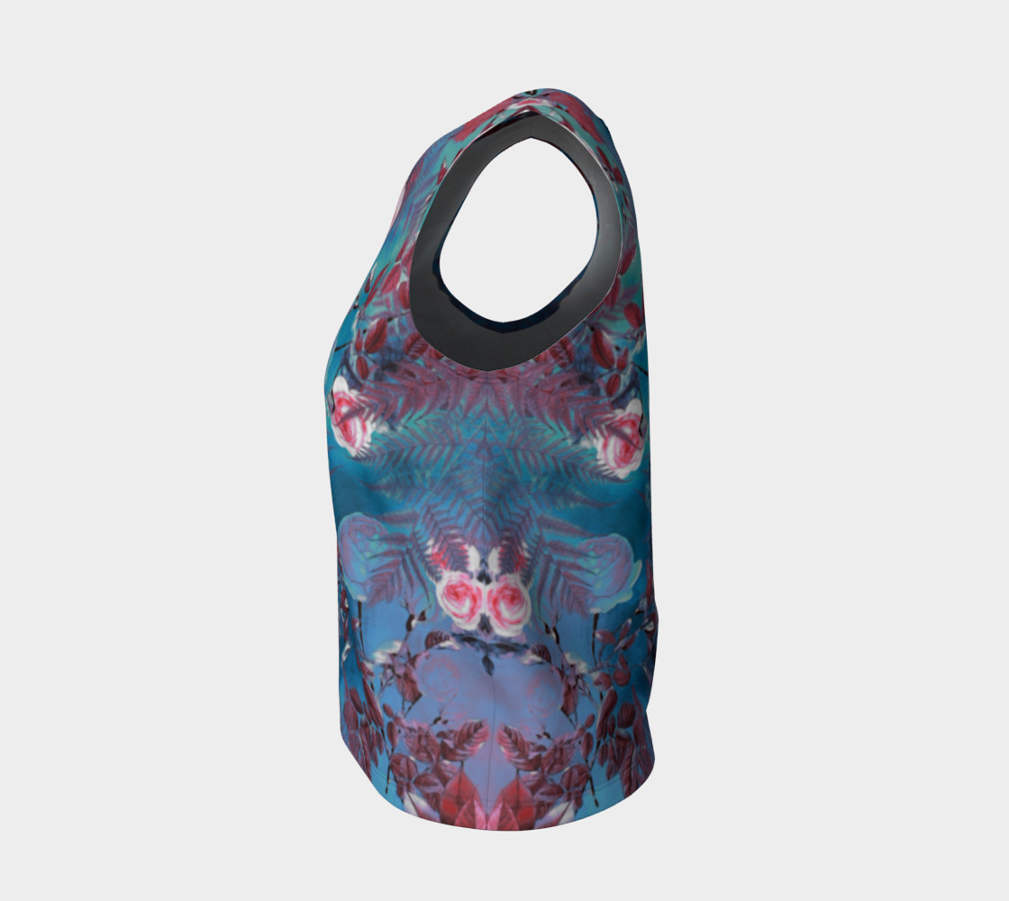 flowers blue loose tank top preview #3