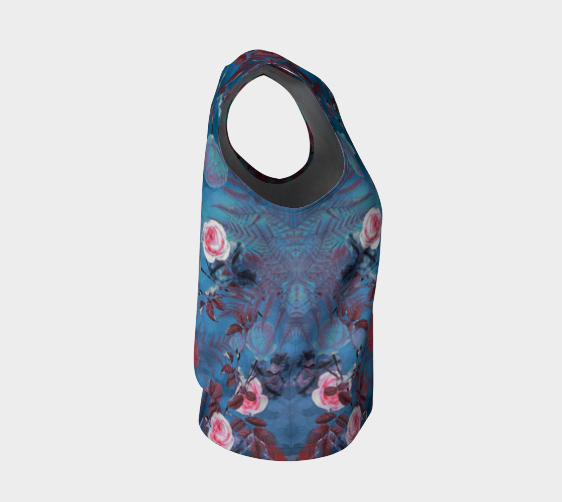 flowers blue loose tank top preview #4
