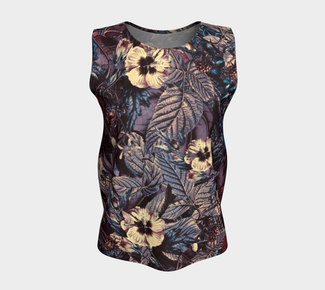 flowers dark loose tank top preview #5