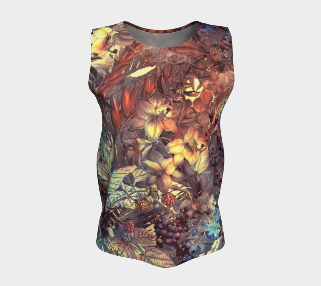 flowers art loose tank top preview #5