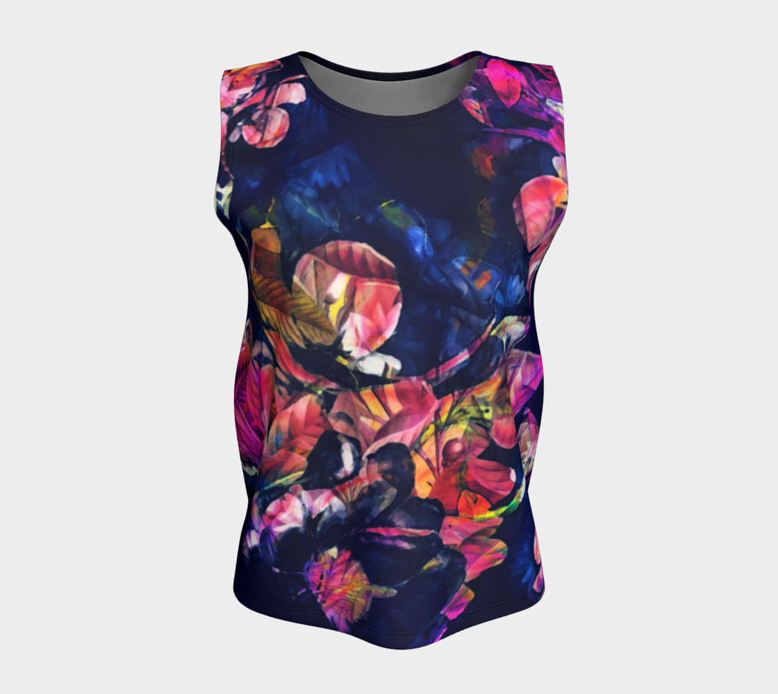 flowers roses dark loose tank top preview #5