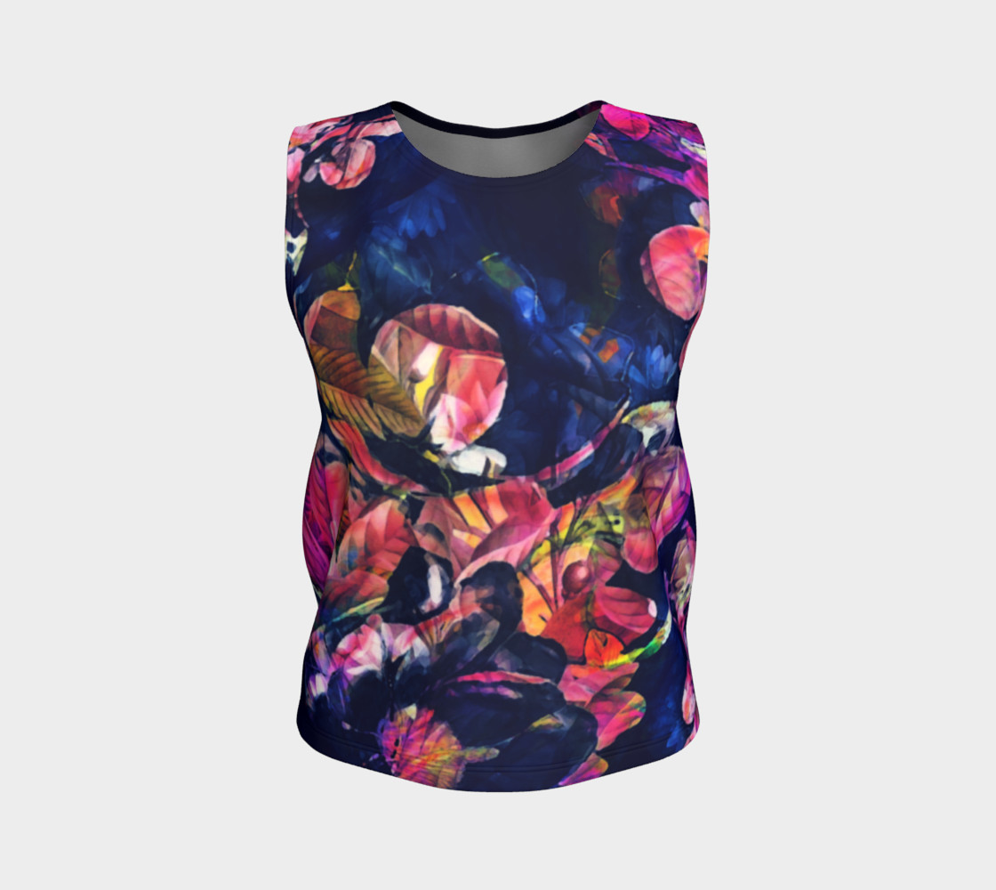 flowers roses dark loose tank top preview #1