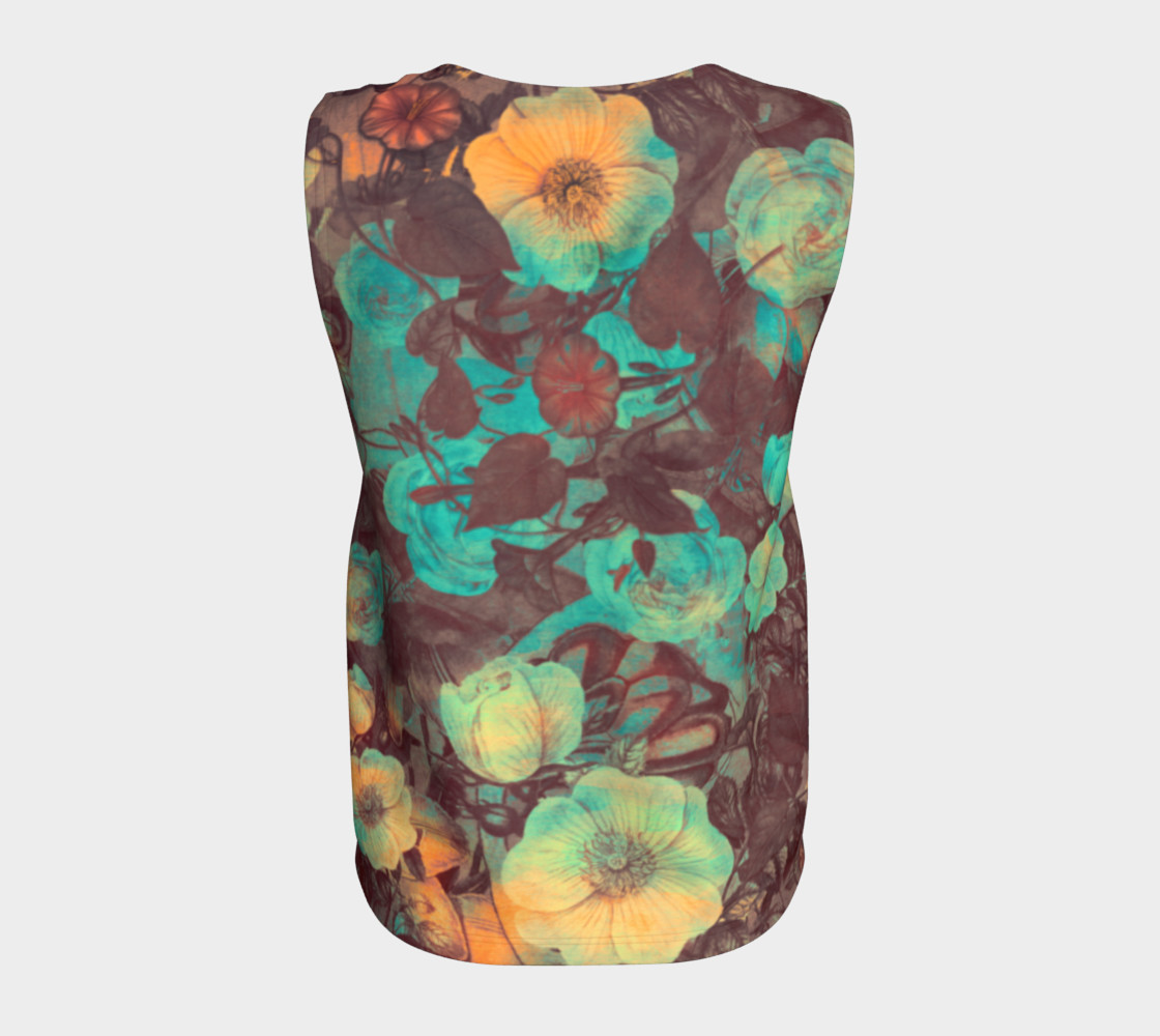 flowers green loose tank top preview #6