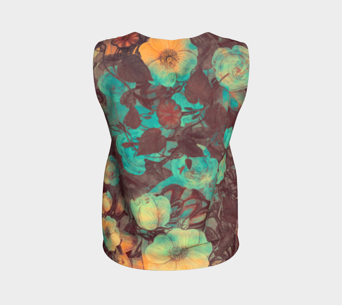 flowers green loose tank top preview #2