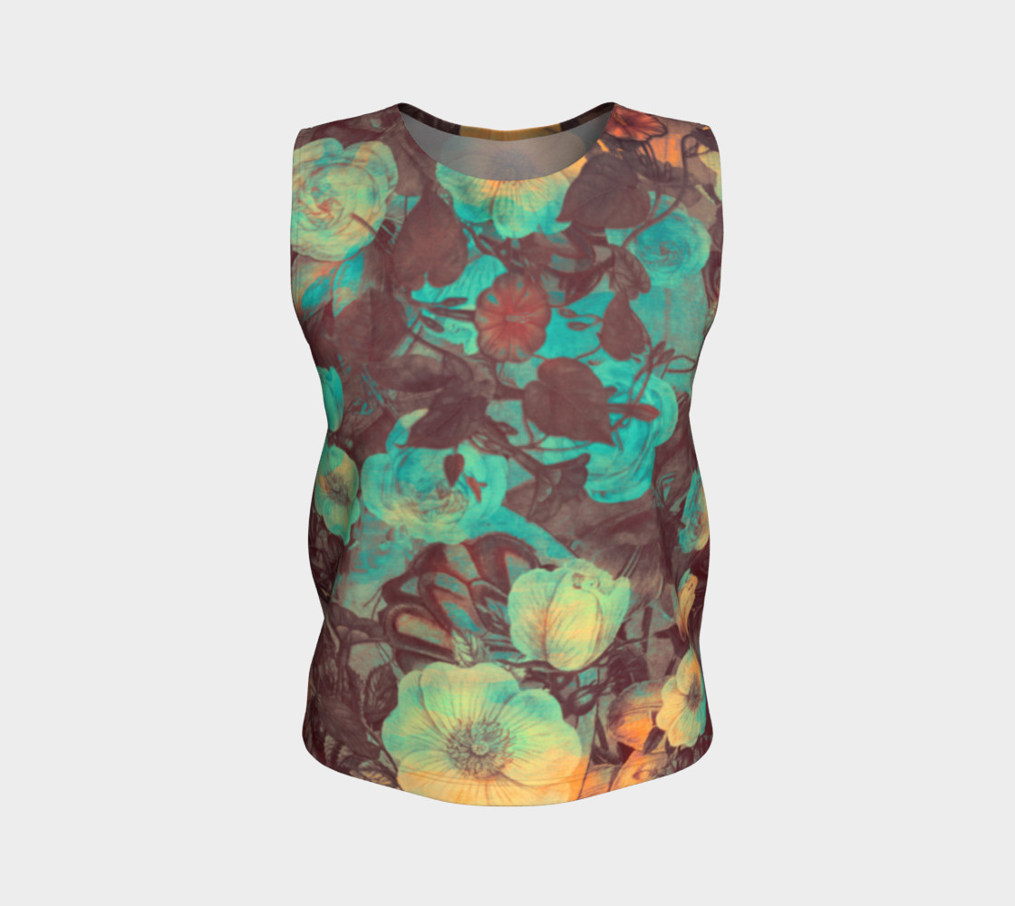 flowers green loose tank top preview #1