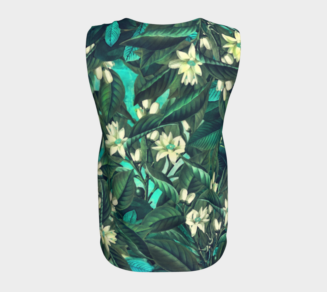 flowers green white loose tank top preview #6