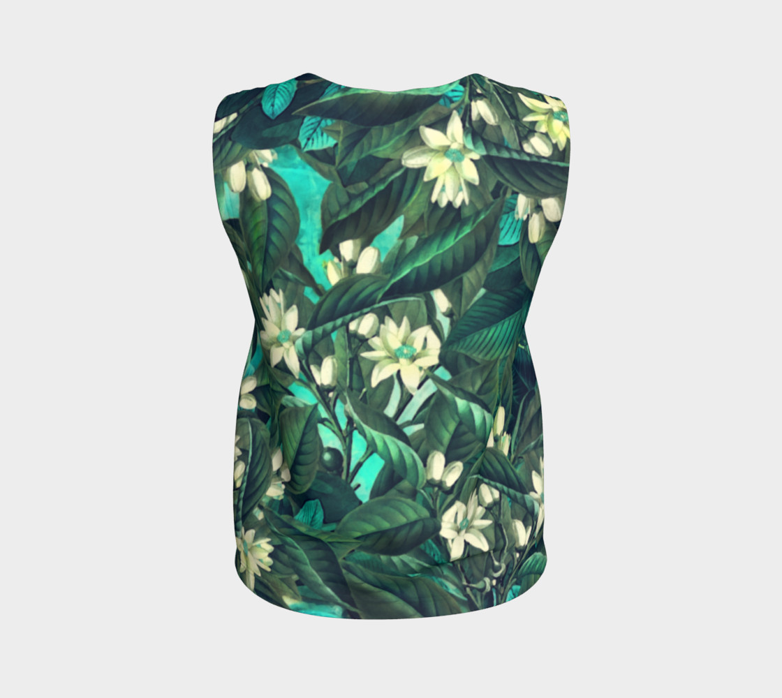 flowers green white loose tank top preview #2